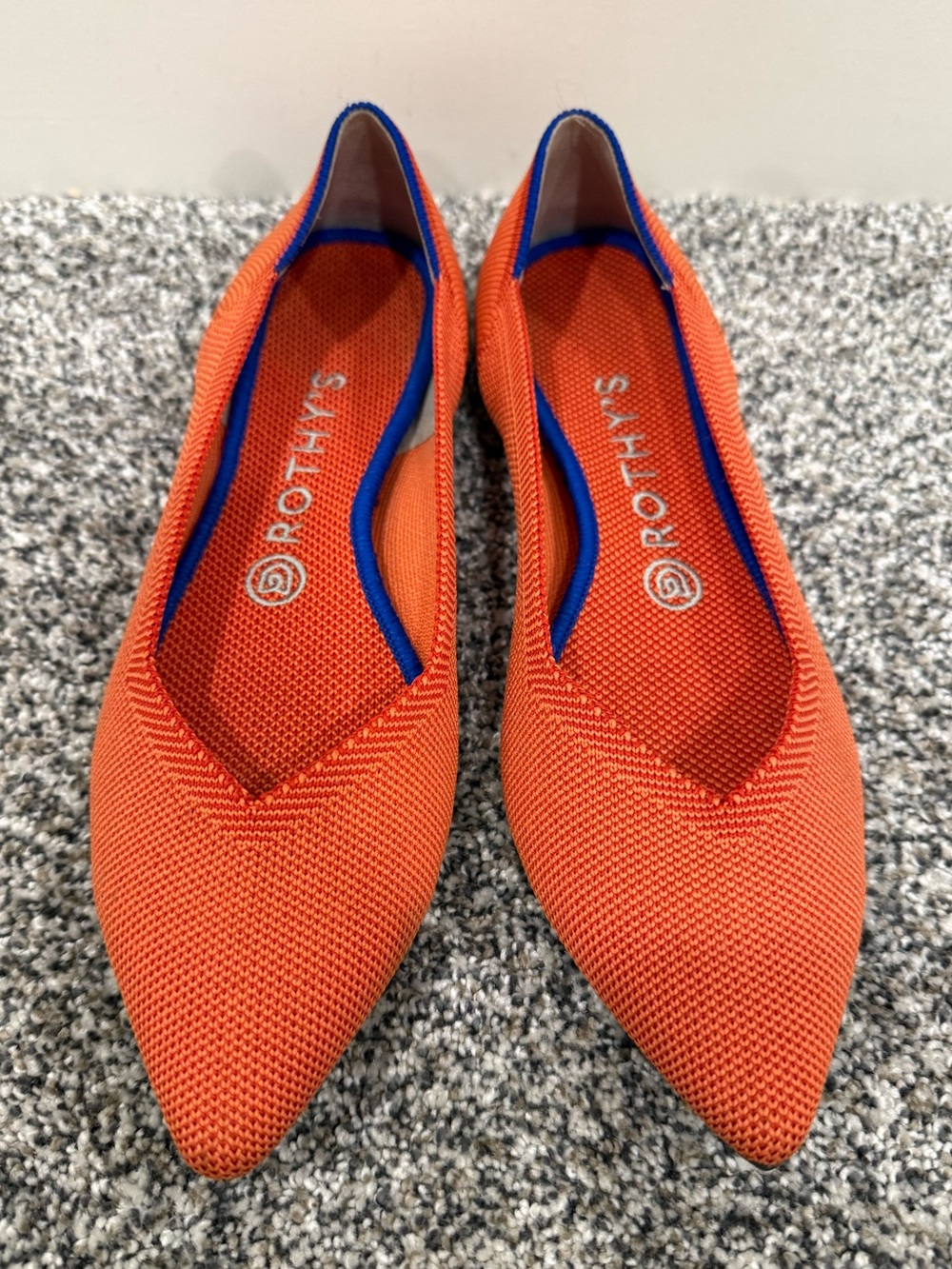 Retired Rothy's Persimmon Orange Pointed Toe Flat Women’s 8.5 Preppy Classy